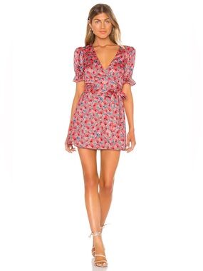 House of Harlow 1960 x REVOLVE Aja Mini Dress in Red Poppy Floral Size Small